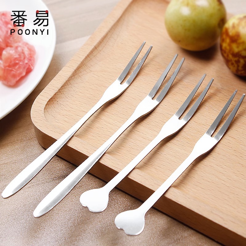 水果叉/不锈钢A1pq8081-甜品叉家用创意欧式插果签点心迷你餐具会