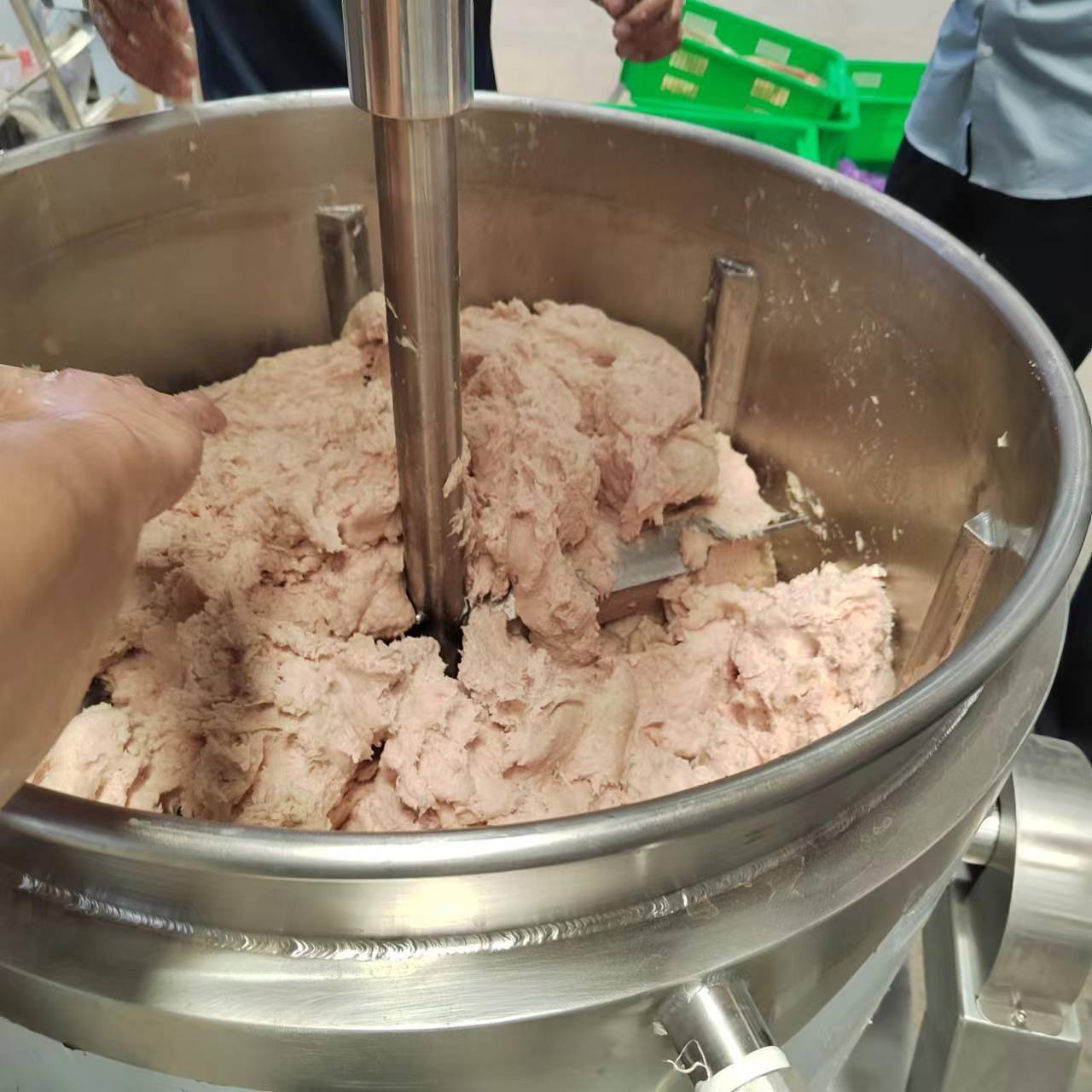 整套火锅丸子加工设备馅料高速混合机丸子肉泥虾泥打浆机丸子线