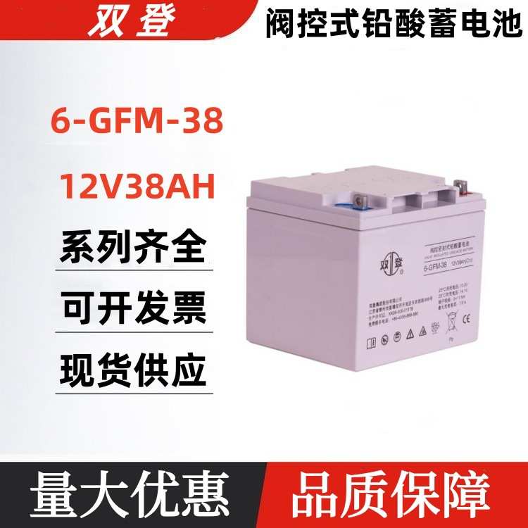 12V38AH双登蓄电池6-GFM-38 12V38AH 直流屏太阳能UPS后备电源