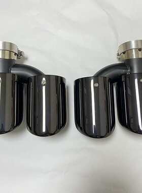 适用于奥迪A6 A7升级S6 S7尾喉 不锈钢H款钛黑色四出尾嘴排气管是