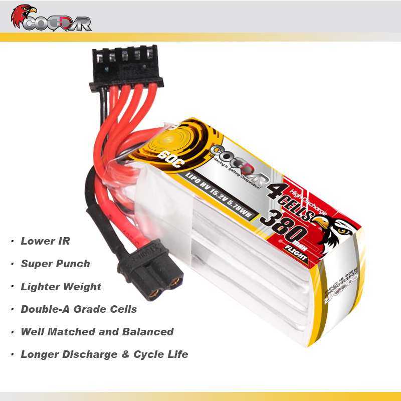 鹰氪CODDAR 380MAH 4S 15.2V 60C HV牙签机航模穿越机锂电池LIPO