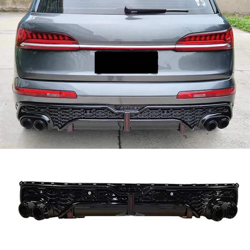 适用于奥迪Q7后唇尾喉改装RSQ7后小包围两出四出下唇排气管19-24