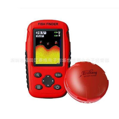 新款英文俄文外贸充电点阵探鱼器大小鱼ffw718升级款fishfinder
