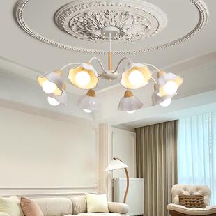 客厅吊灯奶油风简约现代美式复古餐厅灯法式卧室主灯广东中山灯具