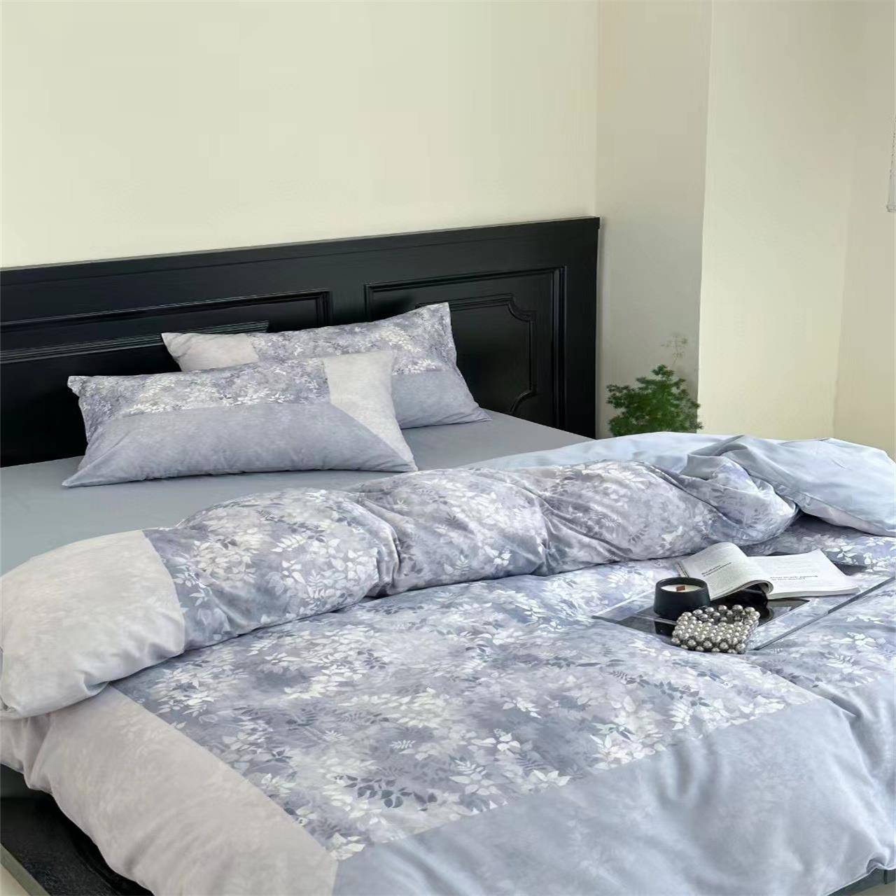 纳兰轻奢全棉轻磨毛床单四件套纯棉亲肤柔软印花被套加厚床上用品