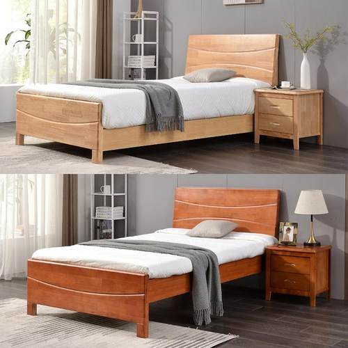 现代简约1.2米1.5米1.8米酒店宾馆宿舍单人床实木框架