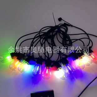 太阳能五彩流星灯串 模拟流星滑落灯饰 S14彩色灯L户外防水装饰灯