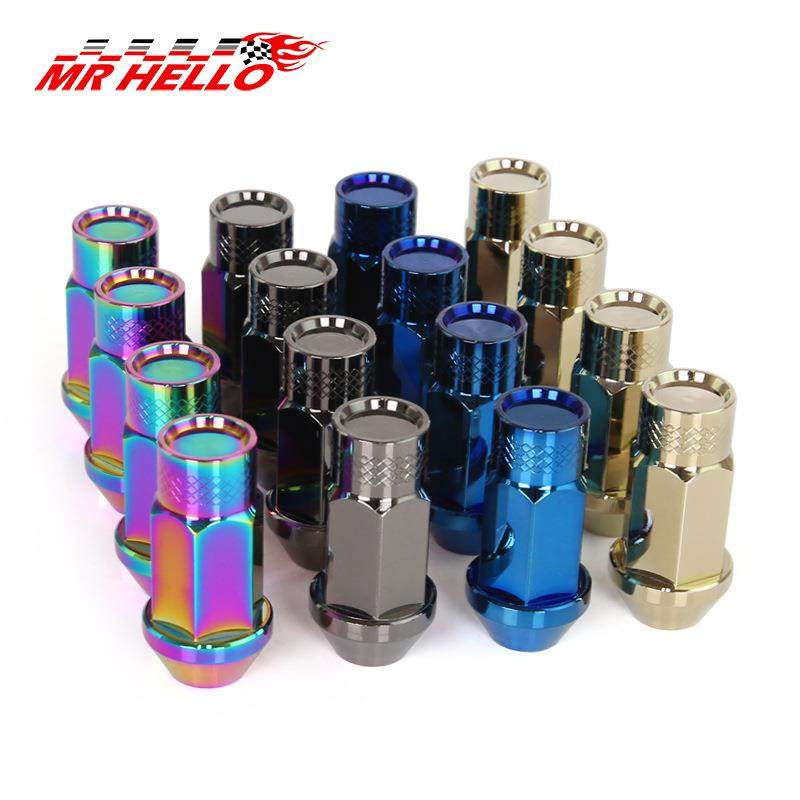 汽车改装轮毂螺母配件高强度铝合金7075-T6锻造轻量化螺丝50mm长