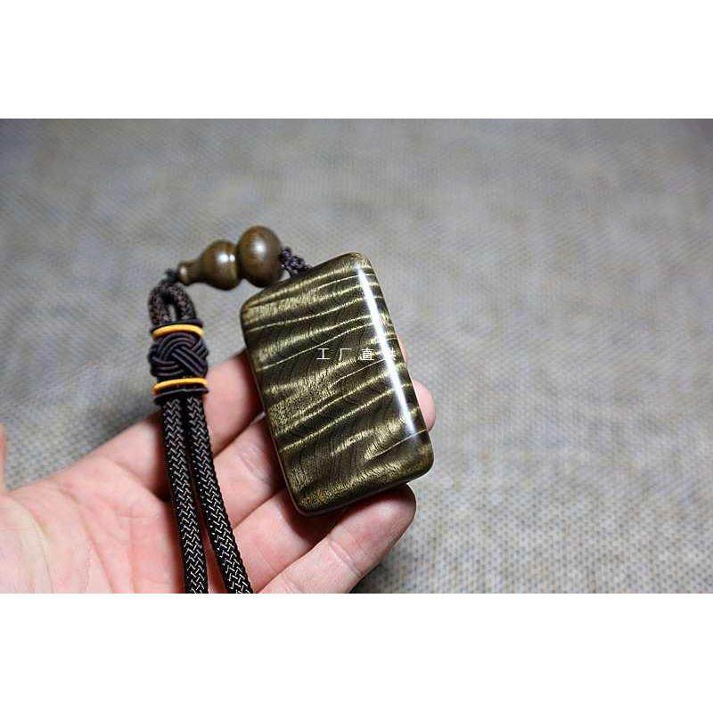 金丝楠无事牌阴沉木小叶桢楠原木乌木绿料挂件满金丝水波手把