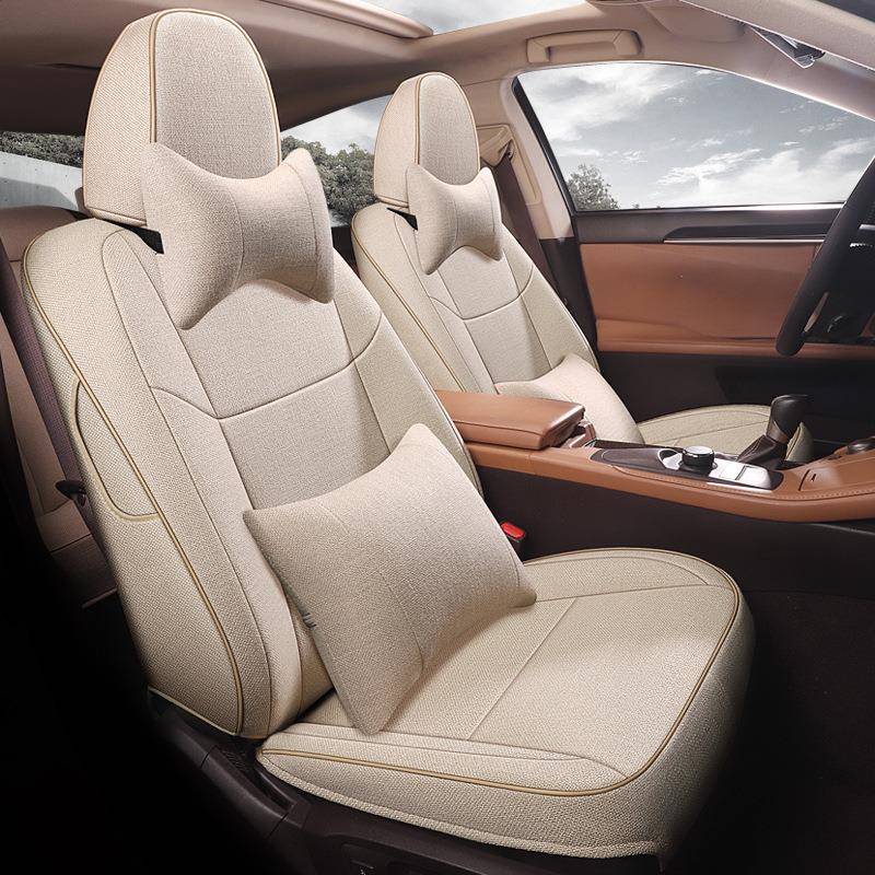 五座透气亚麻专车专用汽车坐垫全包围春夏秋冬四季通用款座椅套