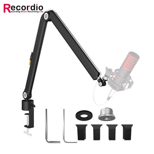 桌面悬臂支架麦克风话筒懒人万向折叠直播K歌隐藏线游戏话筒支架