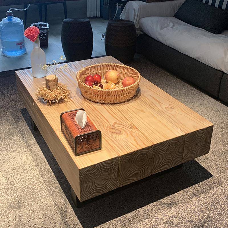 简约创意家具原木榻榻米小方桌小户型矮桌客厅实木拼接大板茶几