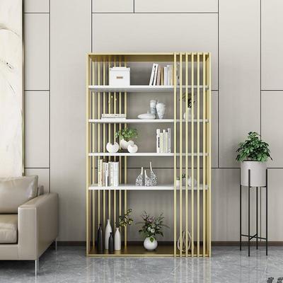 现代简约铁艺落地置物架轻奢办公隔断博古架客厅工业风线条展示架