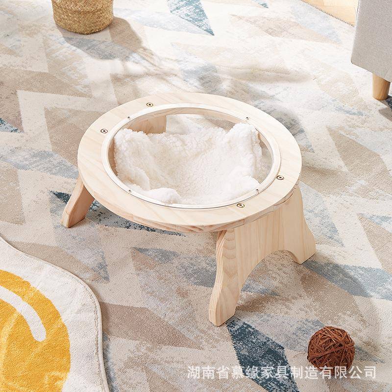 实木四季通用太空舱猫窝半封闭式宠物木床半透明小型犬狗狗窝宠物