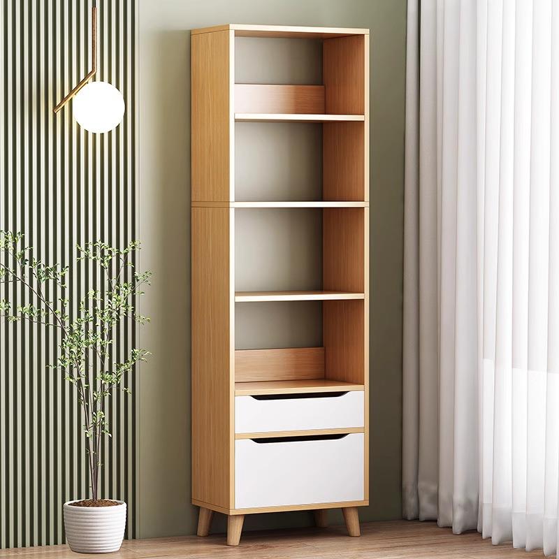 客厅简约现代书柜学生家用柜子简易书架落地置物架实木书柜收纳架