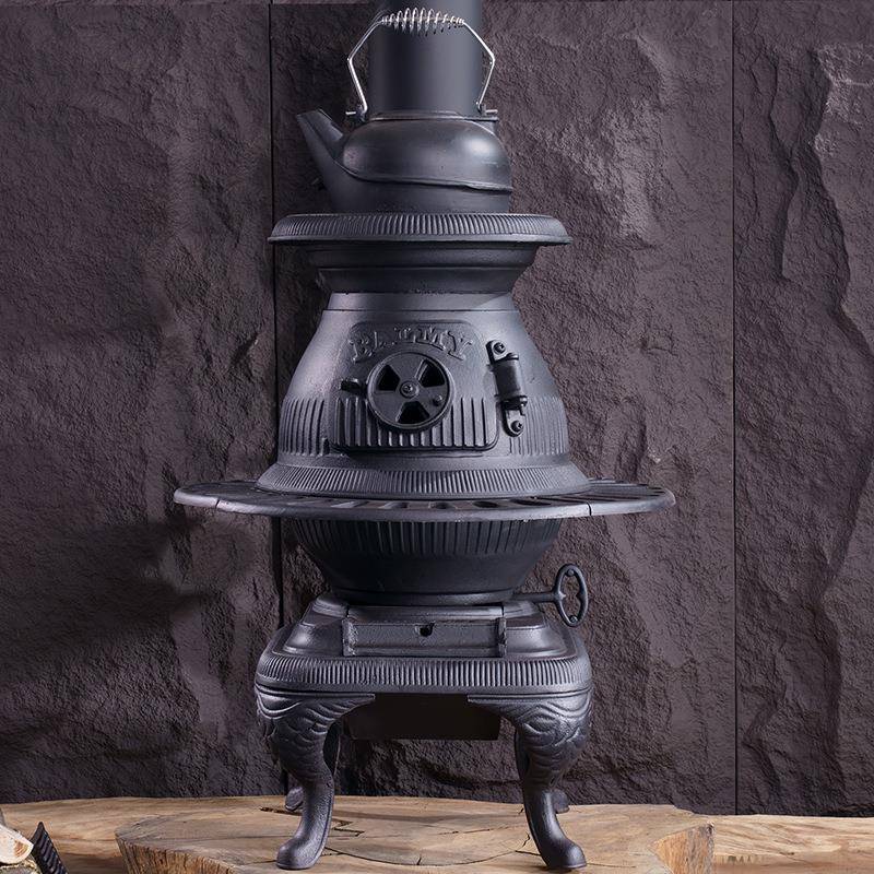 FS801A加厚铸铁真火燃木家用户外壁炉烧煤烧柴别墅取暖器