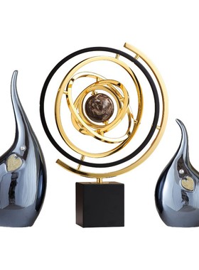 轻奢高档客厅摆件博古架酒柜家A居装饰招财大象办公室高级感工艺