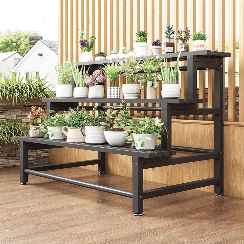 不锈钢花架置物架阳台2025户外铁艺阶梯多层花盆架客厅落地花架子