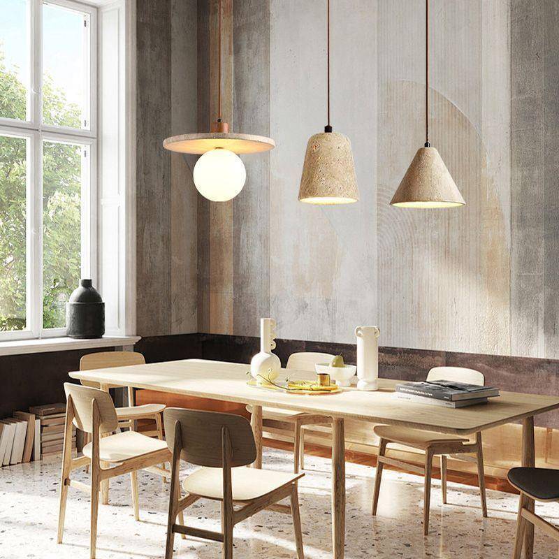 黄洞石吊灯日式现代简约餐厅床头吊灯卧室北欧日式复古吧台民宿灯