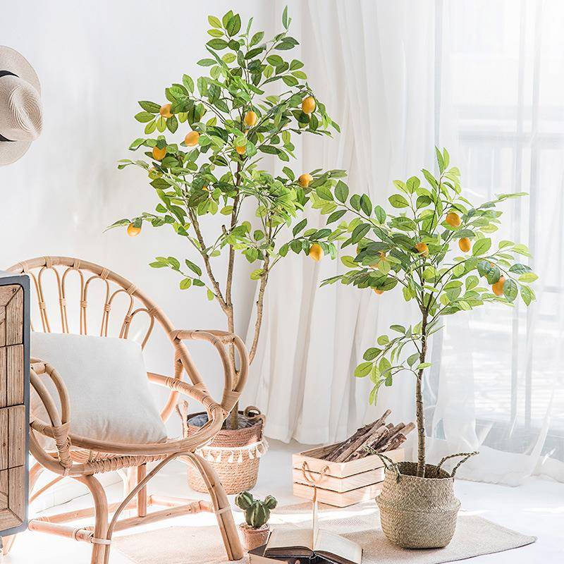 仿真植物柠檬树假绿植盆栽网红大型室内装饰花客厅摆件假植物