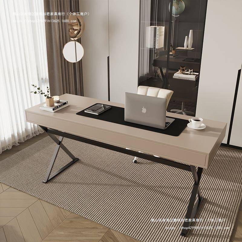 意式轻奢书桌家用北欧现代简约书房写字工作台卧室办公电脑学习桌