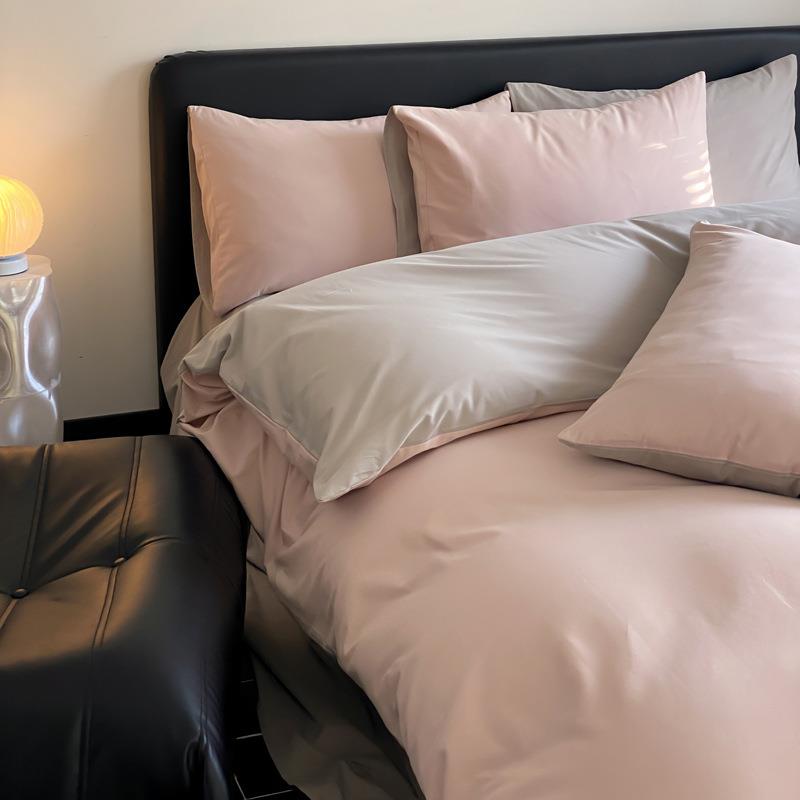 A类秋冬100S高支全棉纯棉磨毛四件套加厚保暖全棉床单笠被套纯色