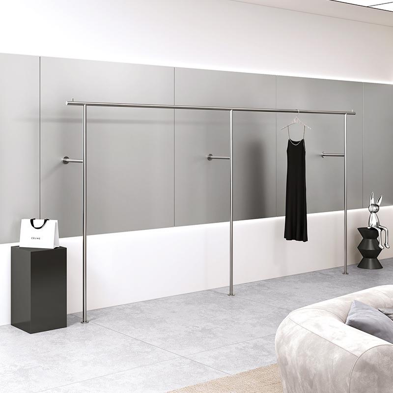 女装店货架童装店服装店衣服展示架挂衣架上墙衣架专用加粗不锈钢