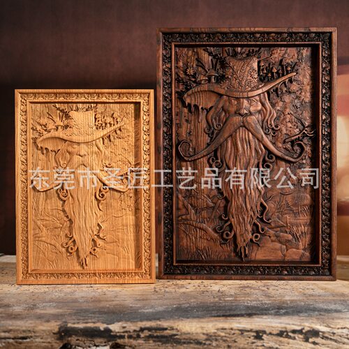 复古装饰画木质挂件褐袍拉达加斯特Radagast森林精灵墙挂木雕立体