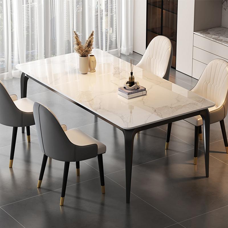 意式风潮餐桌椅组合小户型家用岩板简约长方形桌子轻奢餐厅桌子