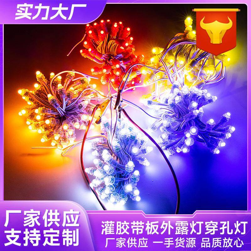 LED灌胶带板外露灯穿孔灯广告招牌打孔发光灯串灯景观装饰外露灯