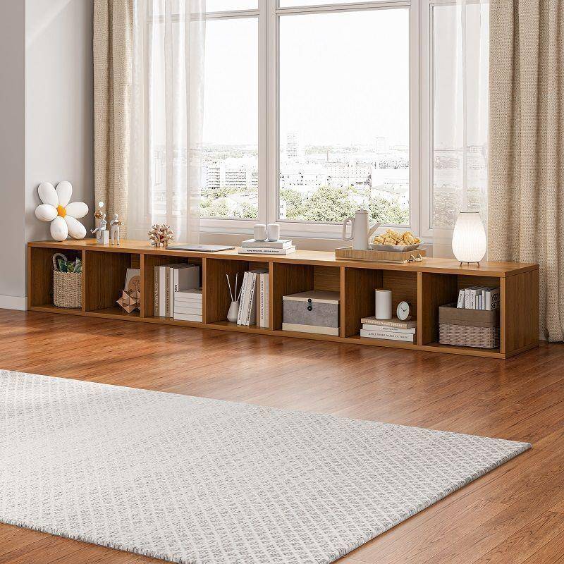 日式书柜家用置物架简易落地飘窗书架整理架文件架柜子置