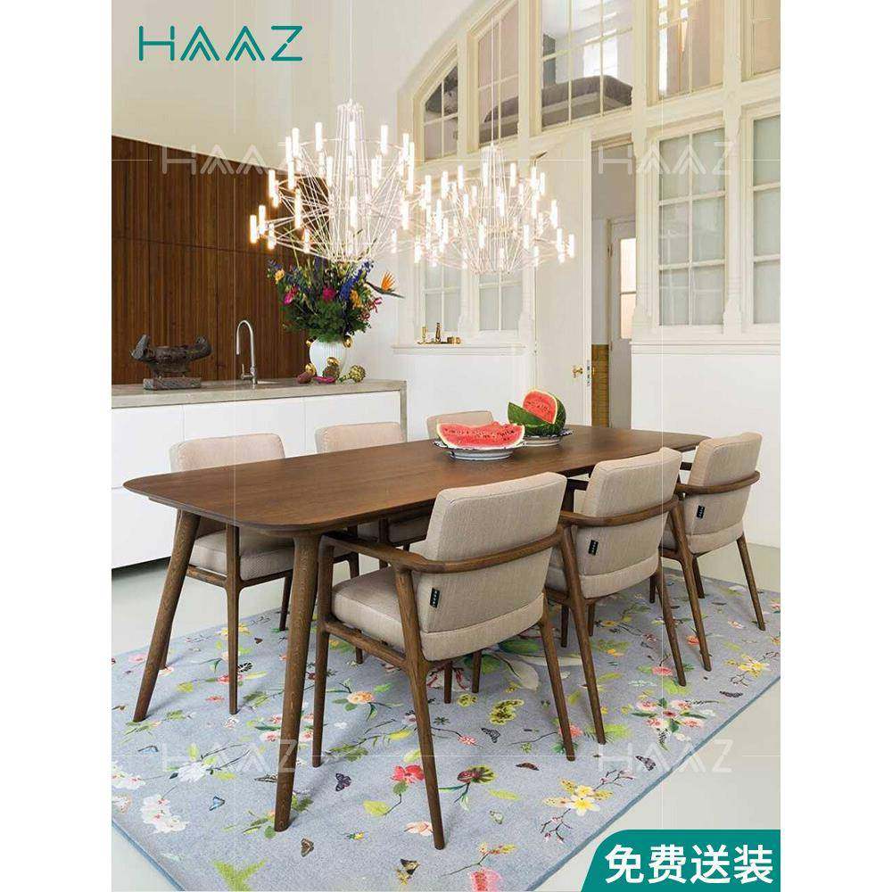 北欧全实木餐桌2米长条桌长桌客厅家用大长原木大板饭桌书桌两用