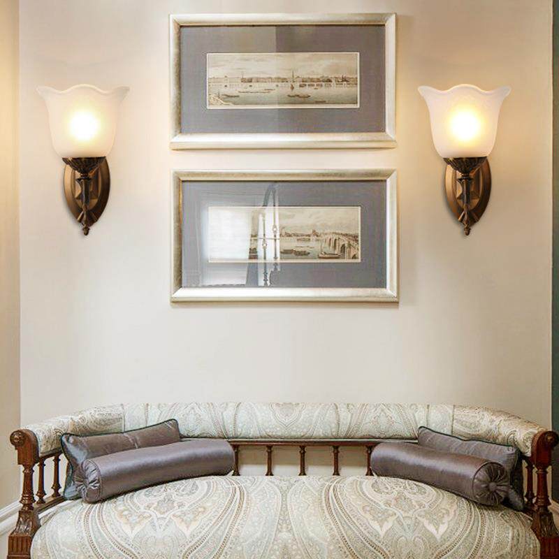 欧式壁灯现代床头灯新款双头led床头壁灯卧室墙壁灯楼梯过道灯