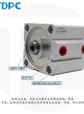 薄型气缸SDA100薄型三杆三轴导杆气缸通达气缸TDPC