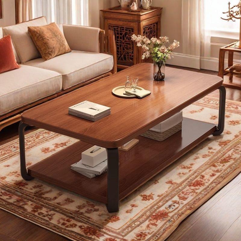 新款办公室置物架创意沙发边几新中式铁艺茶几经典客厅休闲桌一体