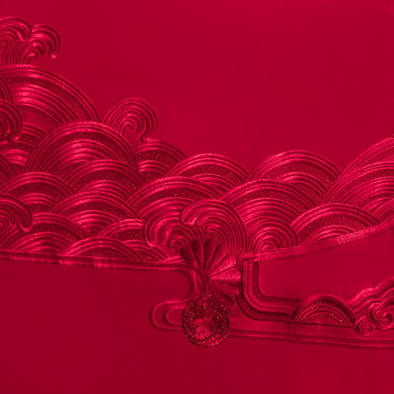 【折扣价】140支婚庆四件套全棉纯棉高端简约刺绣结婚房喜被送礼