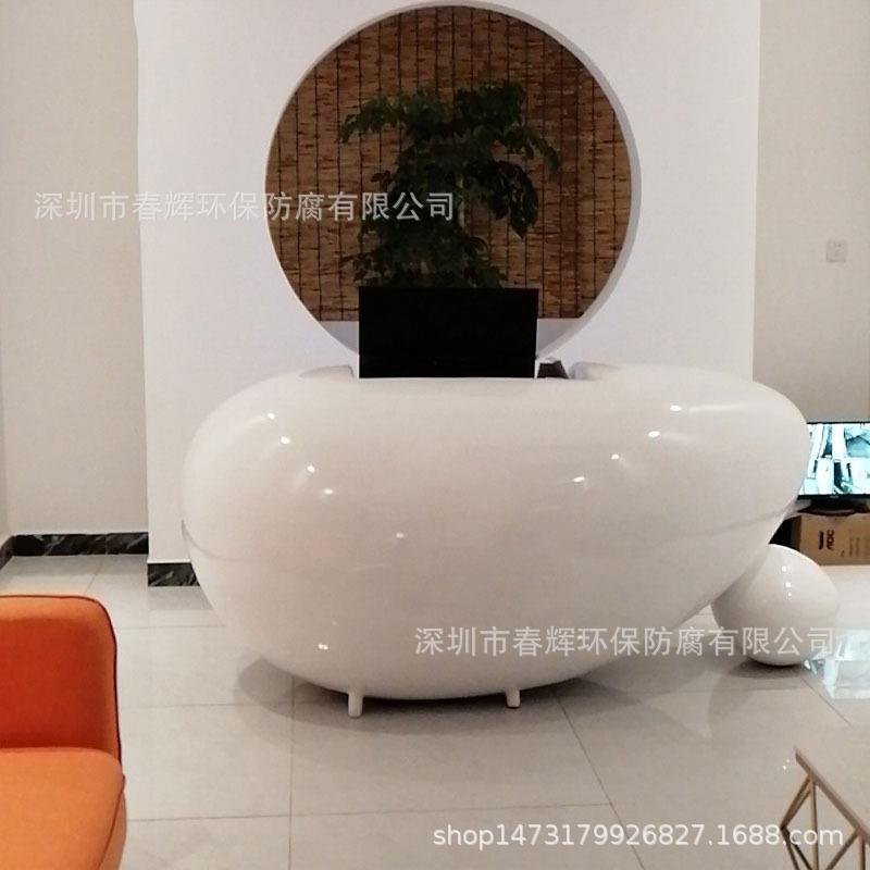 创意异形吧台玻璃钢接待前台鹅卵石造型商场酒店售楼部接待前台