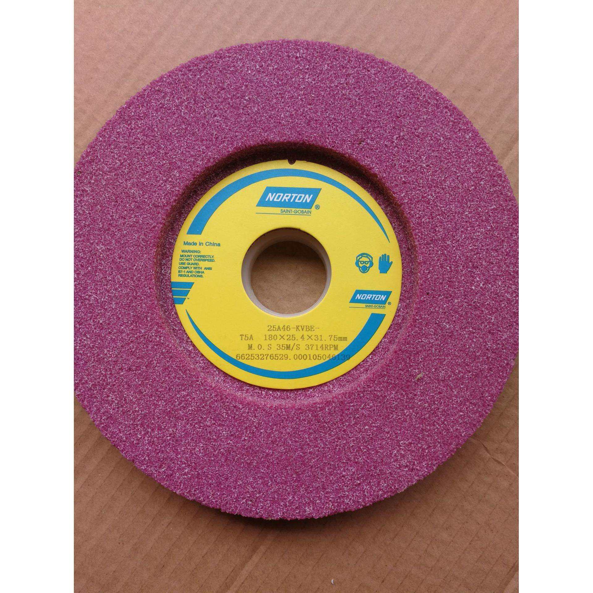 诺顿单面凹红色铬刚玉诺顿砂轮180*25.4*31.75 46K 7*1*1-1/4