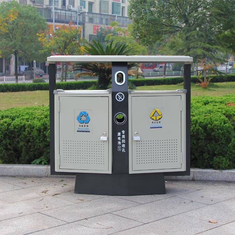 小区环保工业收纳户外垃圾桶果皮箱室外双分类垃圾箱环保果壳箱