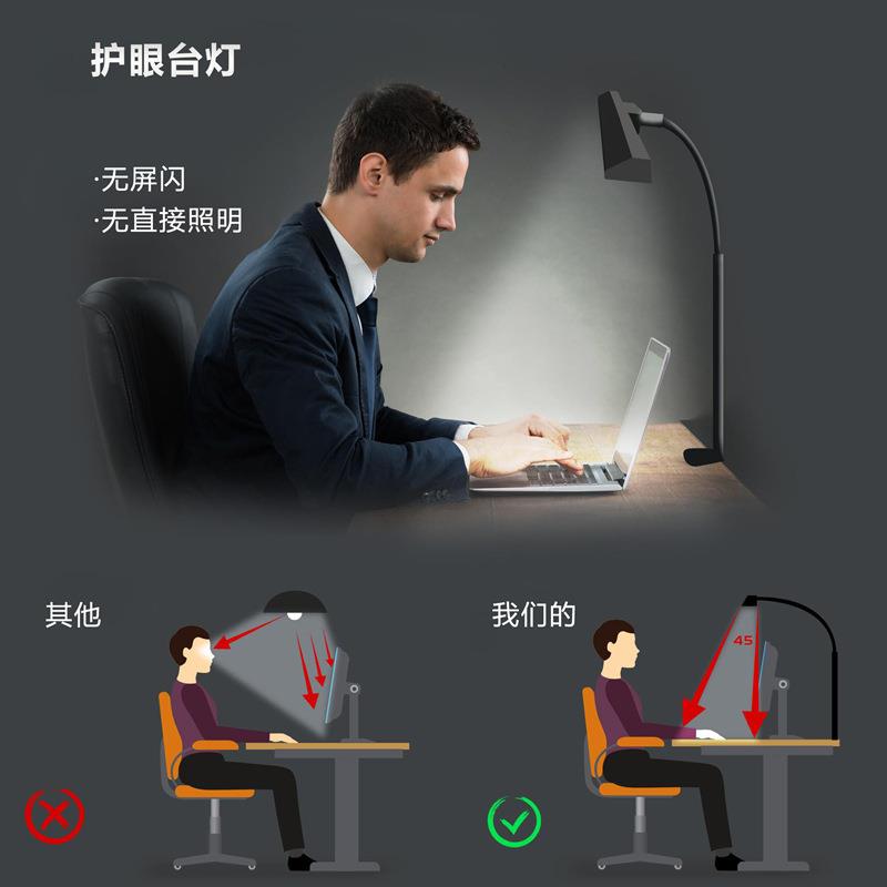 【折扣价】LED台灯学生专用护眼宿舍学习阅读灯鹅颈管桌面夹子折