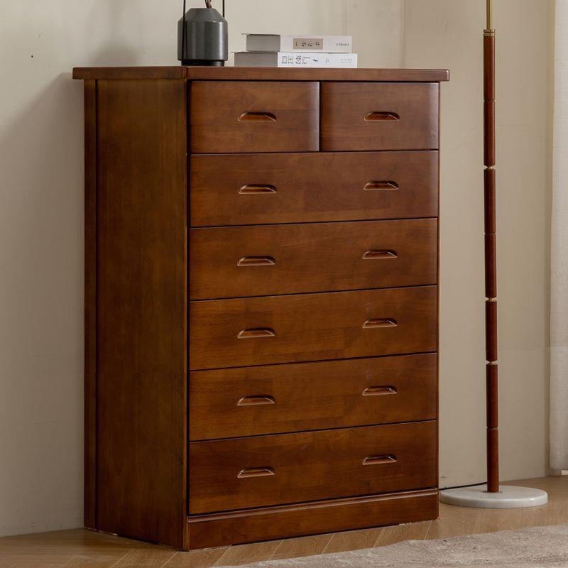 【折扣价】简约现代实木五斗柜橱卧室抽屉式储物客厅橡胶木大容量