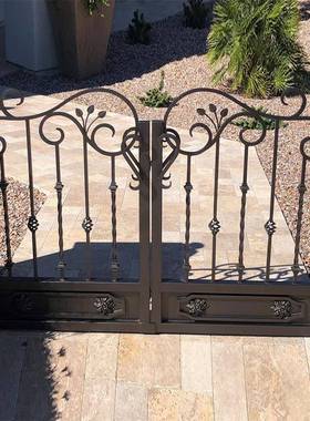 【折扣价】现代铁艺门花园门别墅锻造车库谷仓后院庭院门乡村农家