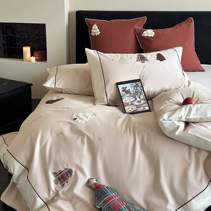 【折扣价】圣诞心愿树丨秋冬温暖S100长绒棉磨毛四件套超云层温感