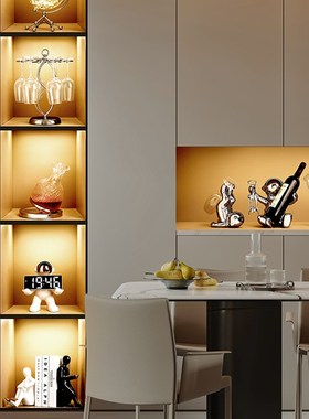 轻奢风创意客厅边柜摆件家居饰z品现代简约酒柜玻璃杯红酒架电视