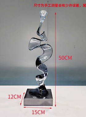 现代酒店别墅家居客厅电视柜抽象艺术摆件透N明树脂雕塑桌面装饰