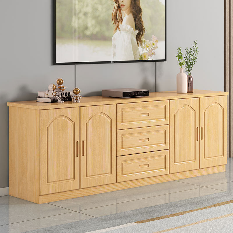 全实木电视柜简约现代小户型客厅落地储I物柜卧室高款松木电视柜
