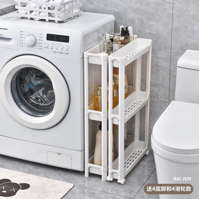 10cm卫生间门后窄置物架厕所缝隙柜落I地小推车浴室夹缝架收纳神