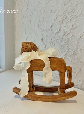 【刘峰】摇马饰品复古木桌面装饰M店入口客厅家居用品