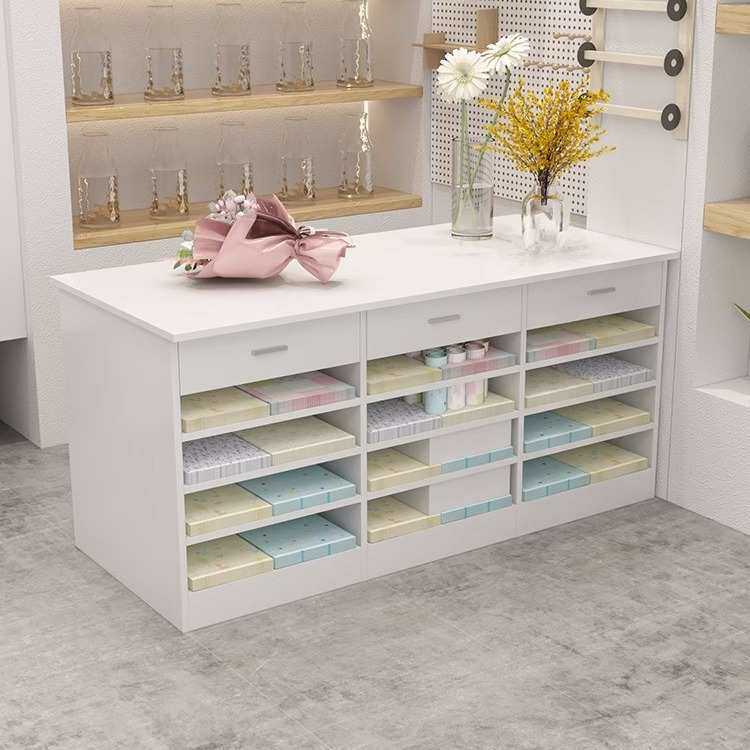 多功能操作台插花展示台包装纸收纳柜鲜花店花架抽屉式工作台桌子