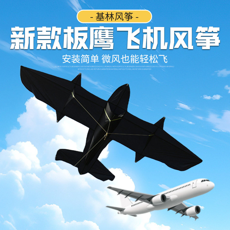 潍坊黑板鹰飞机轰炸机风筝微风易飞大人儿童通用户外放飞专业风筝